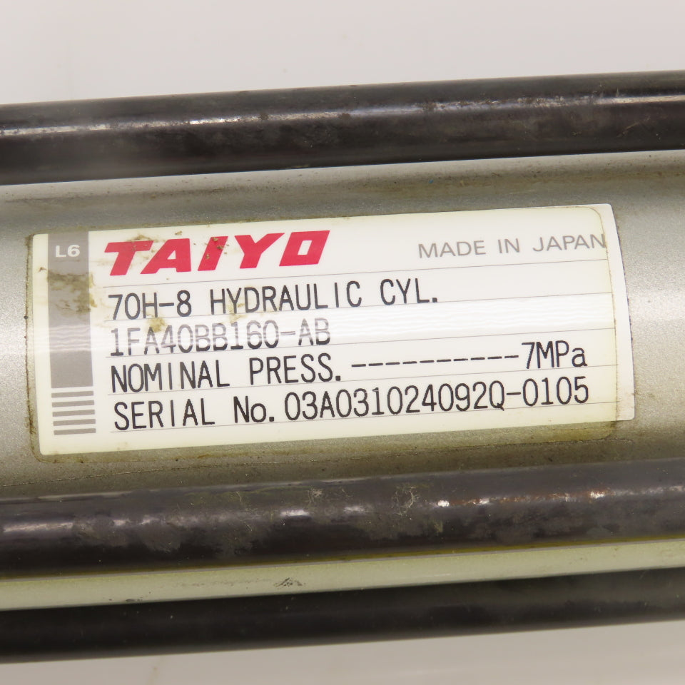 Taiyo 70H-8 1FA40BB160-AB Double Act. Hydraulic Cylinder 40mm Bore 160mm Stroke