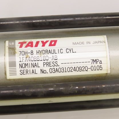 Taiyo 70H-8 1FA40BB160-AB Double Act. Hydraulic Cylinder 40mm Bore 160mm Stroke