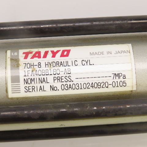 Taiyo 70H-8 1FA40BB160-AB Double Act. Hydraulic Cylinder 40mm Bore 160mm Stroke