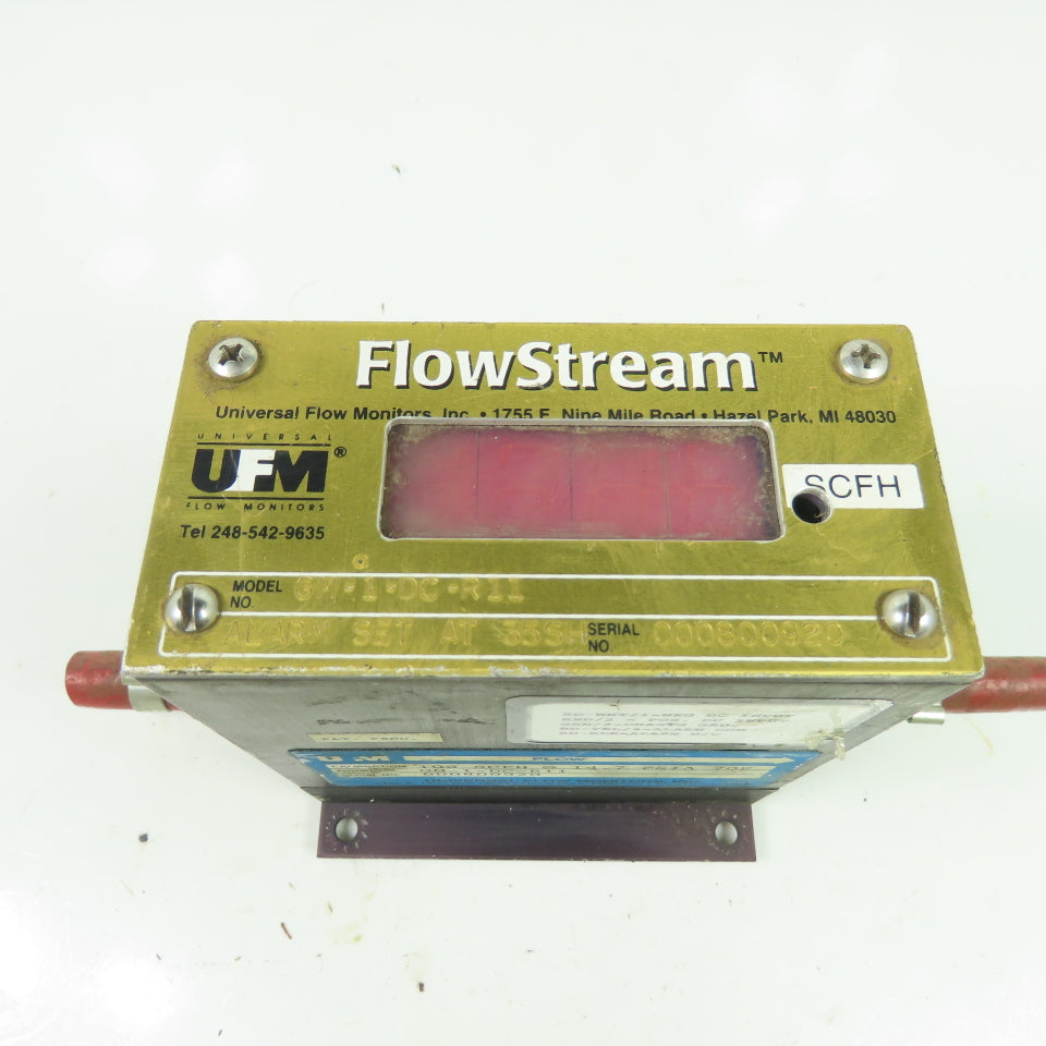 Flow Stream GM-1-DC-R11 Universal Flow Monitors 100 SCFH 14.7 PSIA 70F