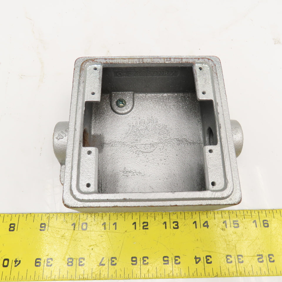 OZ Gedney FSC-2-75 3/4" Hub Cast Iron Outlet Box FSC Style Two Gang No Cover