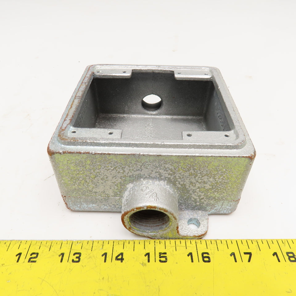 OZ Gedney FSC-2-75 3/4" Hub Cast Iron Outlet Box FSC Style Two Gang No Cover