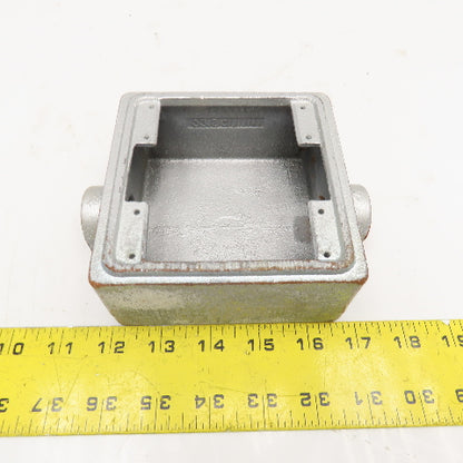 OZ Gedney FSC-2-75 3/4" Hub Cast Iron Outlet Box FSC Style Two Gang No Cover