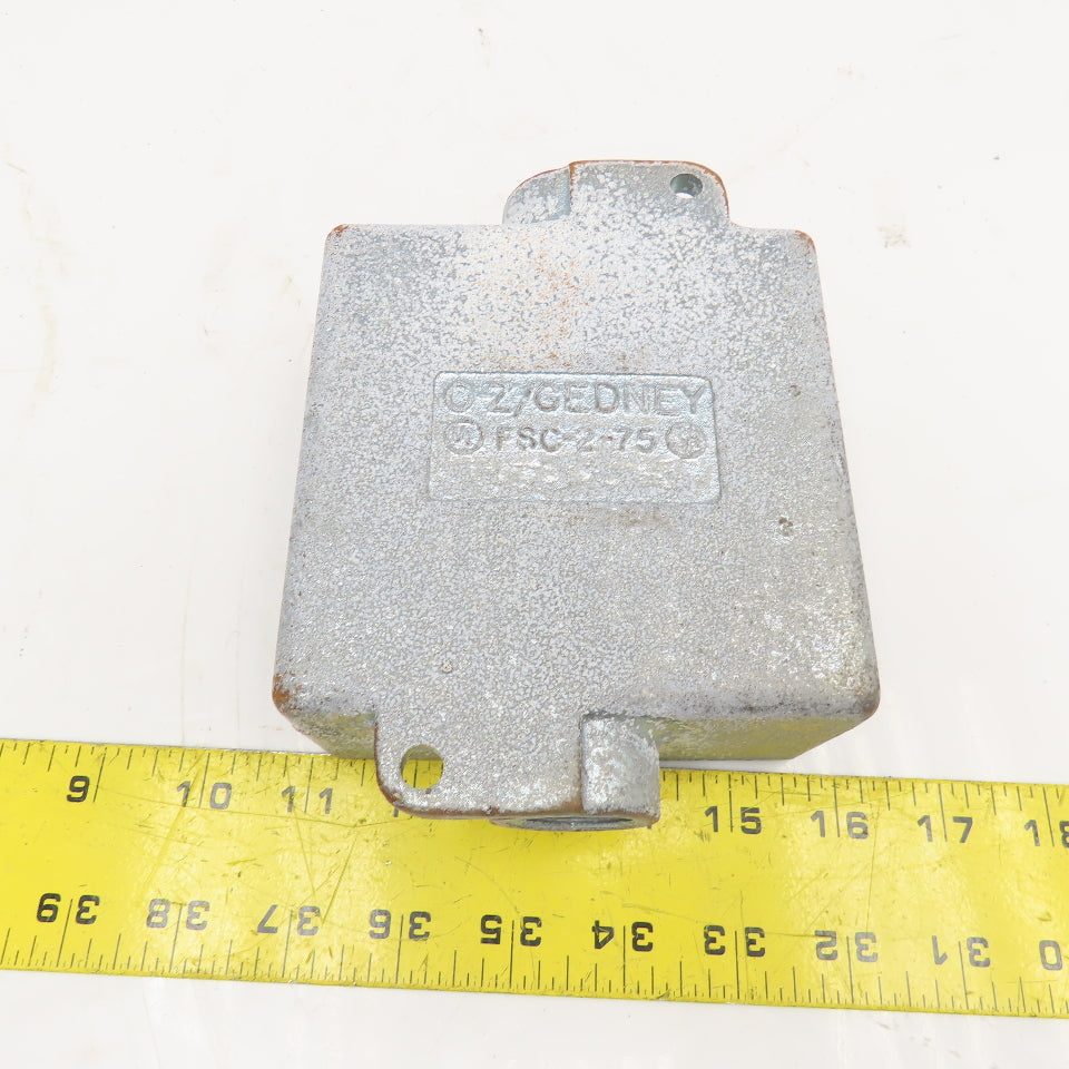 OZ Gedney FSC-2-75 3/4" Hub Cast Iron Outlet Box FSC Style Two Gang No Cover