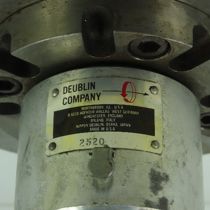 Deublin 2520 Deuplex Air-Hydraulic Hi-Speed Rotary Union 1/4" W/8" Round Plate