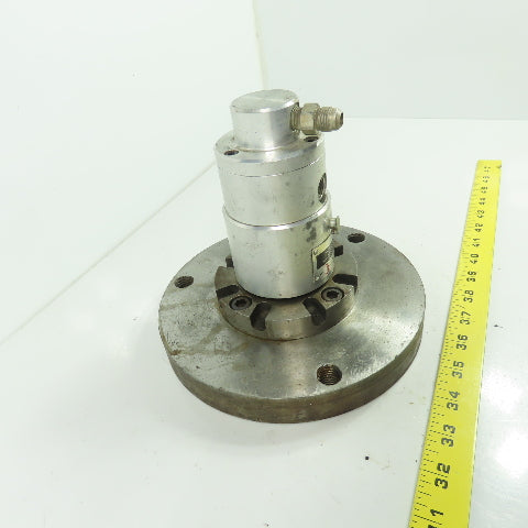 Deublin 2520 Deuplex Air-Hydraulic Hi-Speed Rotary Union 1/4" W/8" Round Plate