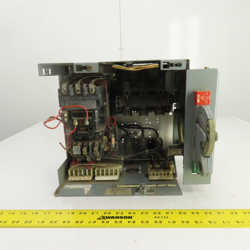 Allen Bradley YUW934216/1A1 Size 2 Mcc Motor Starter Bucket 25HP 480V 3PH 3 Pole
