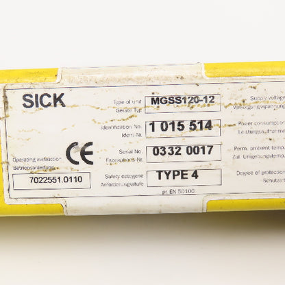 Sick MGSS120-12 24V Safety Light Curtain 48" Transmitter