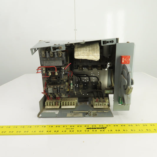 Allen Bradley YUW934216/1AK Size 2 Mcc Motor Starter Bucket 25HP 480V 3PH 3 Pole