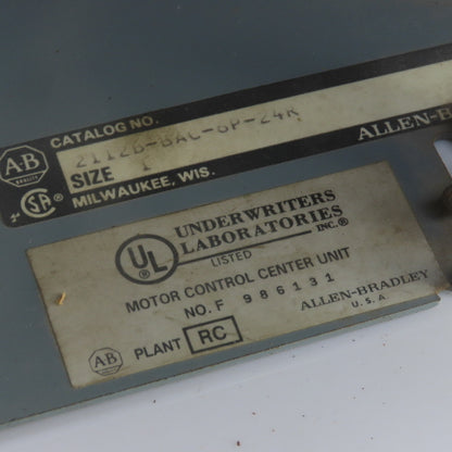 Allen Bradley 2112B-BAC-6P-24R Size 0 Mcc Motor Starter Bucket 5HP 600V 3PH