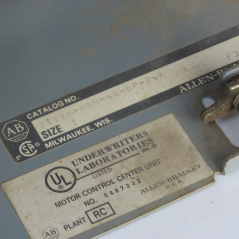 Allen Bradley 2112B-BAB-4R-6P-24R Size 1 Mcc Motor Starter Bucket 10HP 480V 3PH