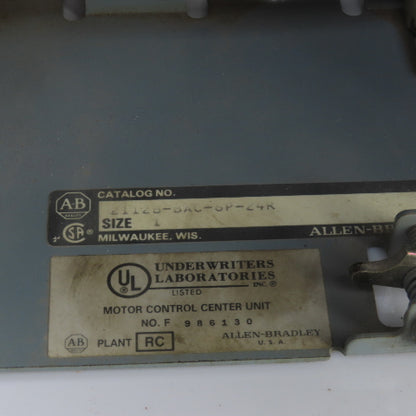Allen Bradley 2112B-BAC-6P-24R Size 0 Mcc Motor Starter Bucket 5HP 480V 3PH
