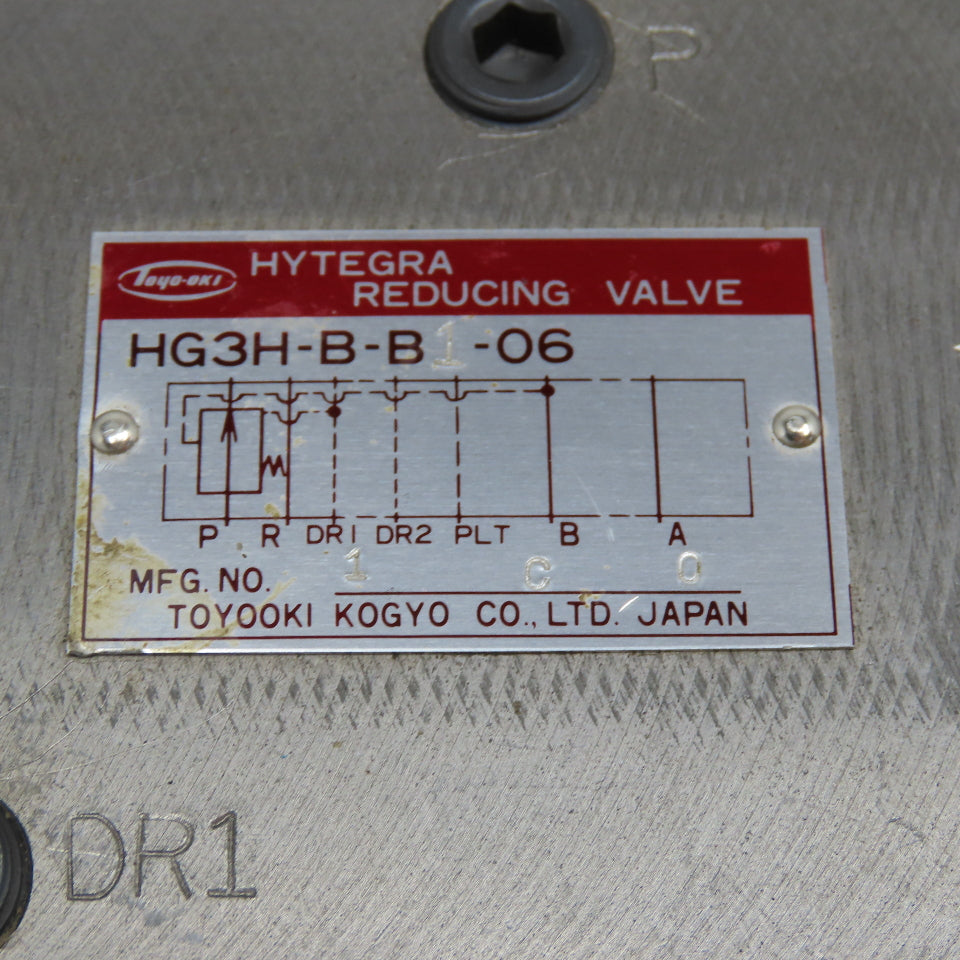 Toyooki HG3H-B-B1-06 Hydraulic Pressure Reducing Sandwich Valve