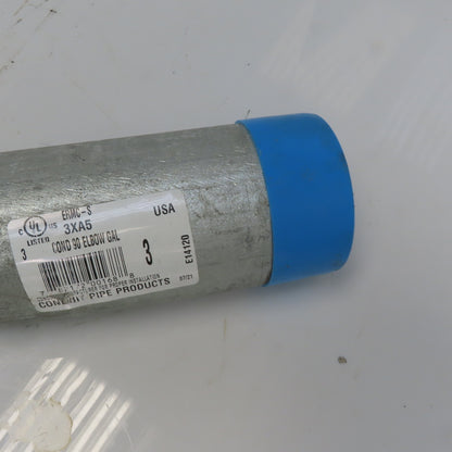 3" 90° Galvanized Ridgid Ridged Steel Conduit Elbow