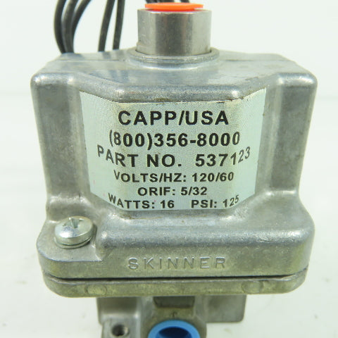 Skinner 537123 Solenoid Valve 120V 60Hz 125PSI 1/4" NPT
