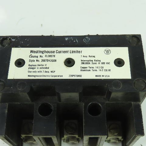 Westinghouse EL3007R Current Limiter 7A 600VAC