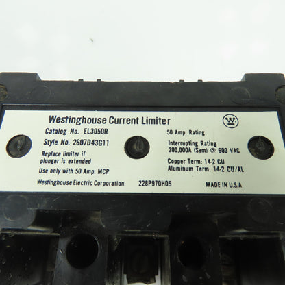 Westinghouse EL3007R Current Limiter 50A 600VAC