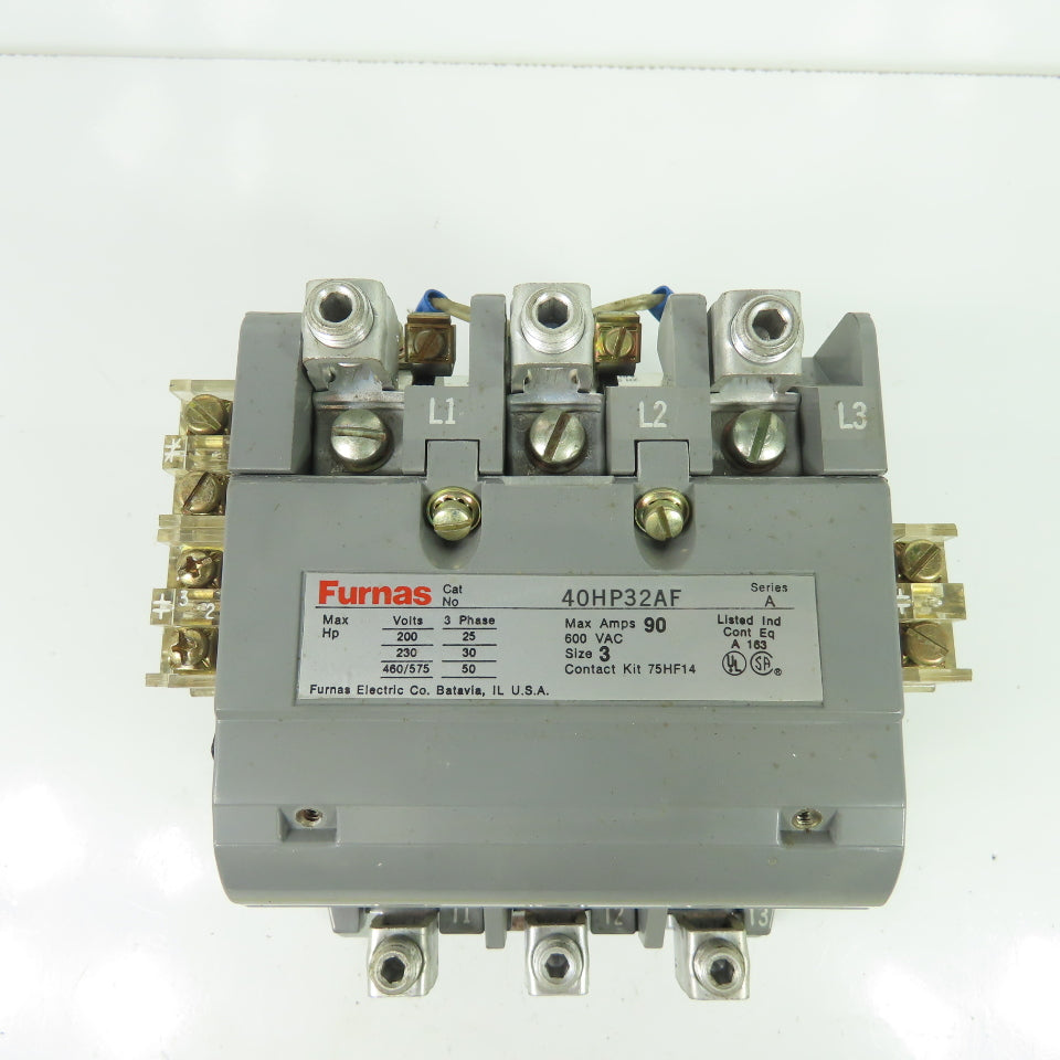 Furnas 40HP32AF Ser A 600V 90A Size 3 Contactor 110/120V Coil