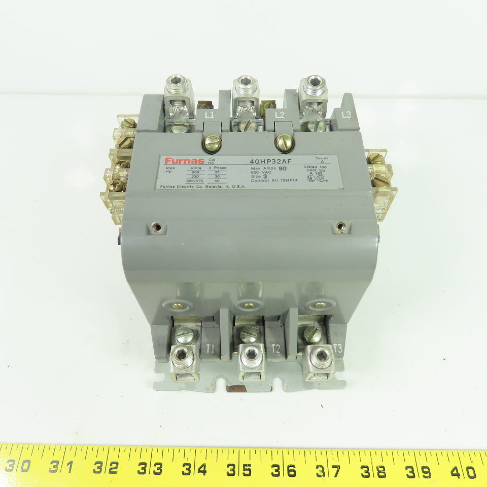 Furnas 40HP32AF Ser A 600V 90A Size 3 Contactor 110/120V Coil