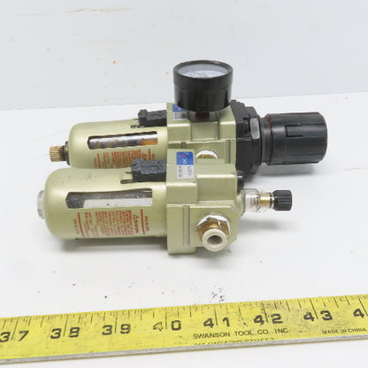 Tomos AW3000-03 & AL3000-03 3/8" NPT Pneumatic Filter Regulator Lubricator Assy