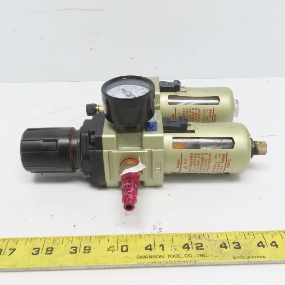 Tomos AW3000-03 & AL3000-03 3/8" NPT Pneumatic Filter Regulator Lubricator Assy