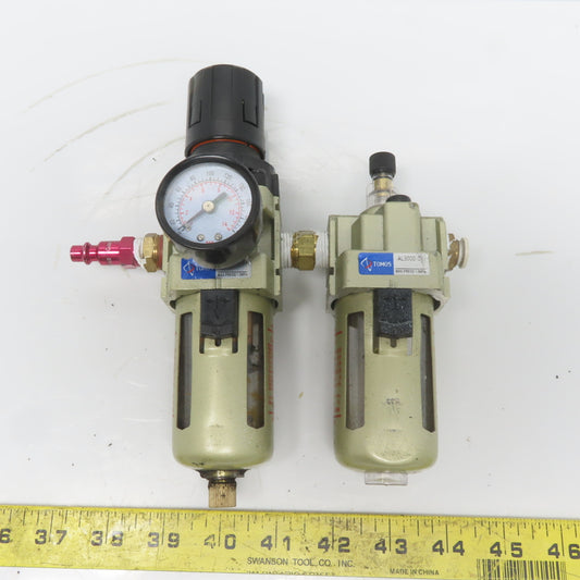 Tomos AW3000-03 & AL3000-03 3/8" NPT Pneumatic Filter Regulator Lubricator Assy