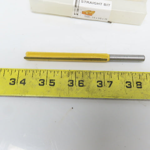 Carbide 1/4"x3/8"x76mm Straight Router Bit 2 Flute Wood Milling Cutter Lot of 5
