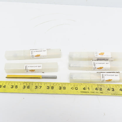 Carbide 1/4"x3/8"x76mm Straight Router Bit 2 Flute Wood Milling Cutter Lot of 5