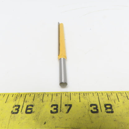 Beta Carbide 1/4"x3/8"x3" Straight Router Bit 2 Flute Wood Milling Cutter Lot/4