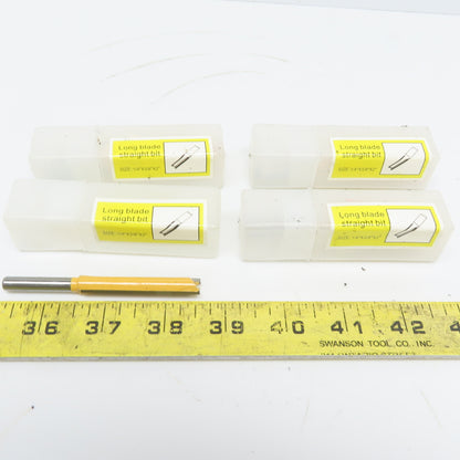Beta Carbide 1/4"x3/8"x2" Straight Router Bit 2 Flute Wood Milling Cutter Lot/4