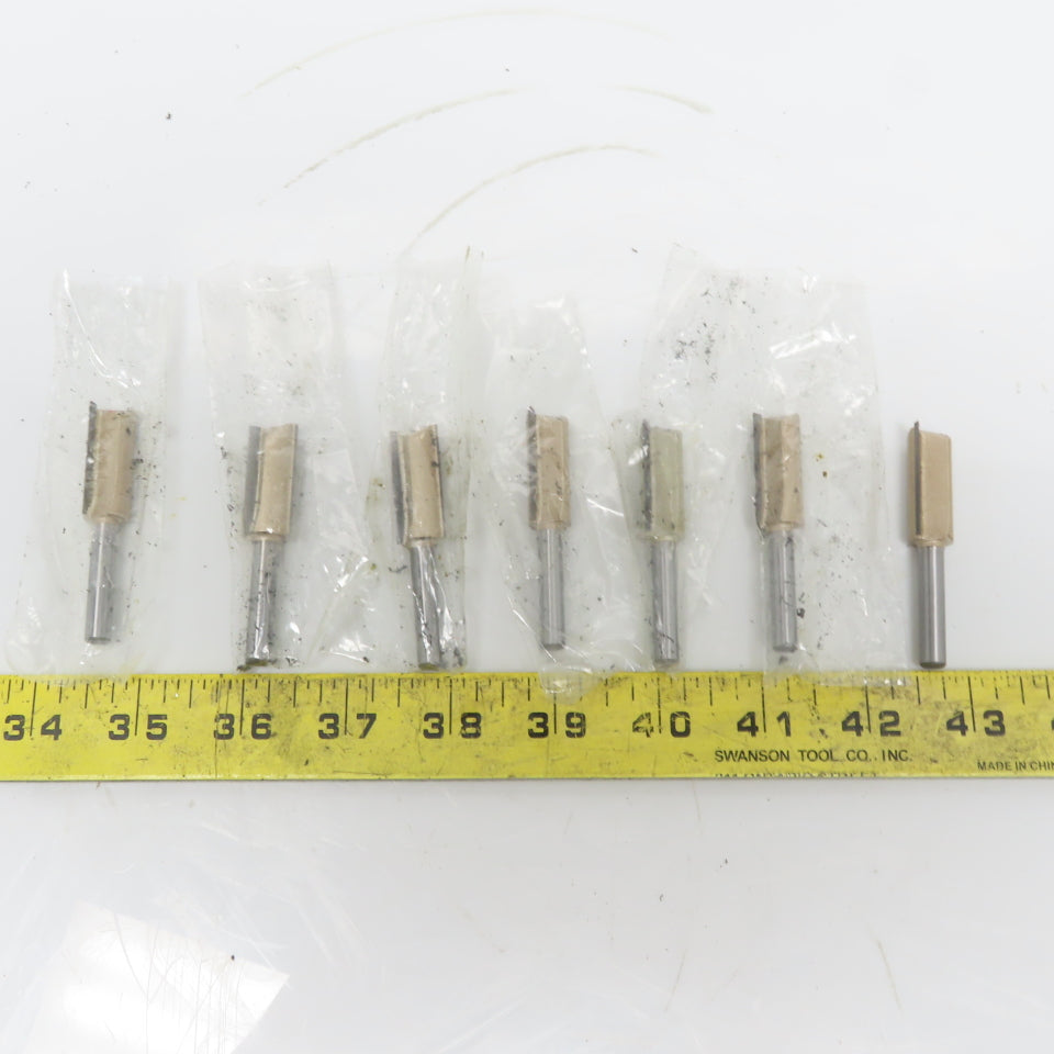 Carbide 1/4"x1/2"x30mm Straight Router Bit 2 Flute Wood Milling Cutter Lot of 7