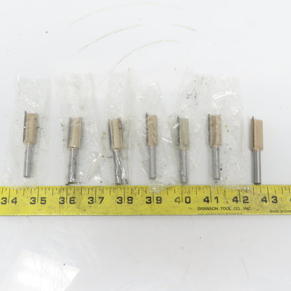 Carbide 1/4"x1/2"x30mm Straight Router Bit 2 Flute Wood Milling Cutter Lot of 7