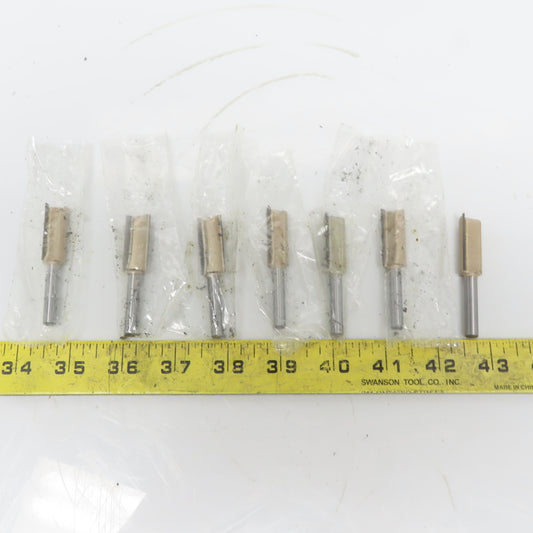 Carbide 1/4"x1/2"x30mm Straight Router Bit 2 Flute Wood Milling Cutter Lot of 7