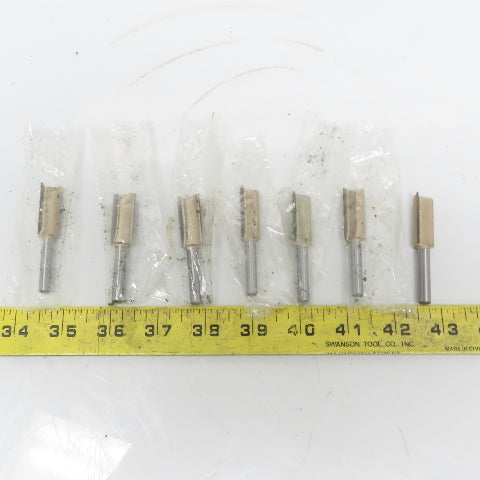 Carbide 1/4"x1/2"x30mm Straight Router Bit 2 Flute Wood Milling Cutter Lot of 7