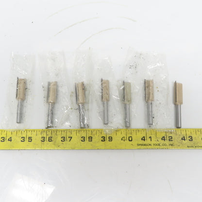 Carbide 1/4"x1/2"x30mm Straight Router Bit 2 Flute Wood Milling Cutter Lot of 7