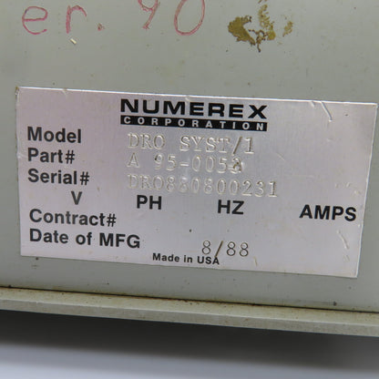 Numerex A 95-0052 DRO SYST/1 Micron-X Digital Readout 110-120VAC 1PH