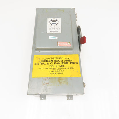 Westinghouse JHF362 600V 60A Fused Safety Disconnect Switch