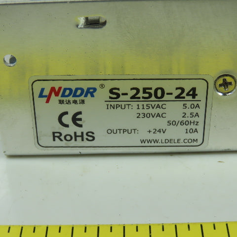 Lnddr S-250-24 Power Supply 115/230VAC 5.0A 50/60Hz
