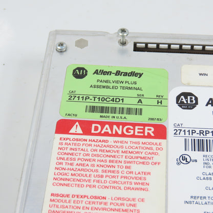 Allen Bradley 2711P-RP1X Ser E Rev G Panelview Plus Logic Module 2711P-T10C4D1