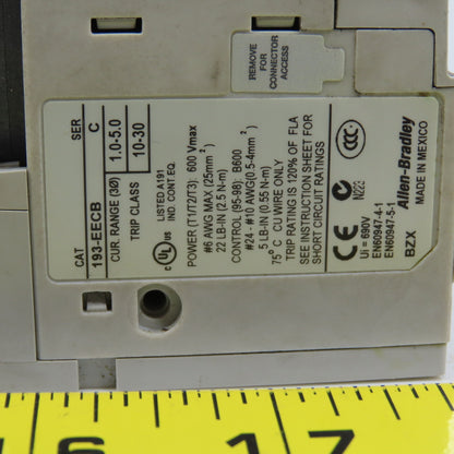 Allen Bradley 100-C09*10 C09 9A 600V Contactor 120V Coil W/ 193-EECB Overload