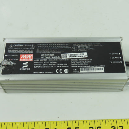 Mean Well GST40A24-XD-D CNC System Power Adapter 100/240V 50/60Hz 1A In 24V Out