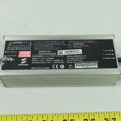 Mean Well GST40A24-XD-D CNC System Power Adapter 100/240V 50/60Hz 1A In 24V Out