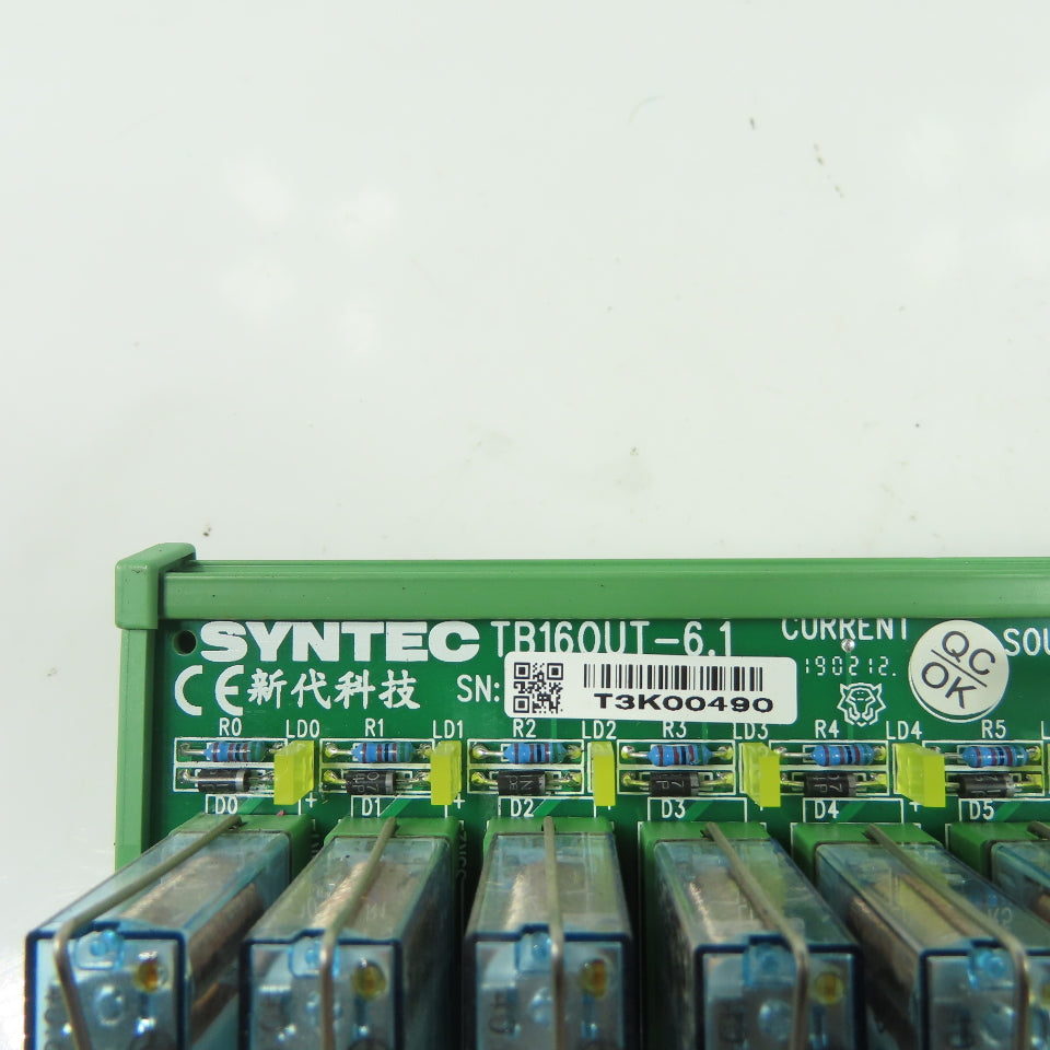 Syntec TB16OUT-6.1 Input Output Module Interface Circuit Board W/Relays