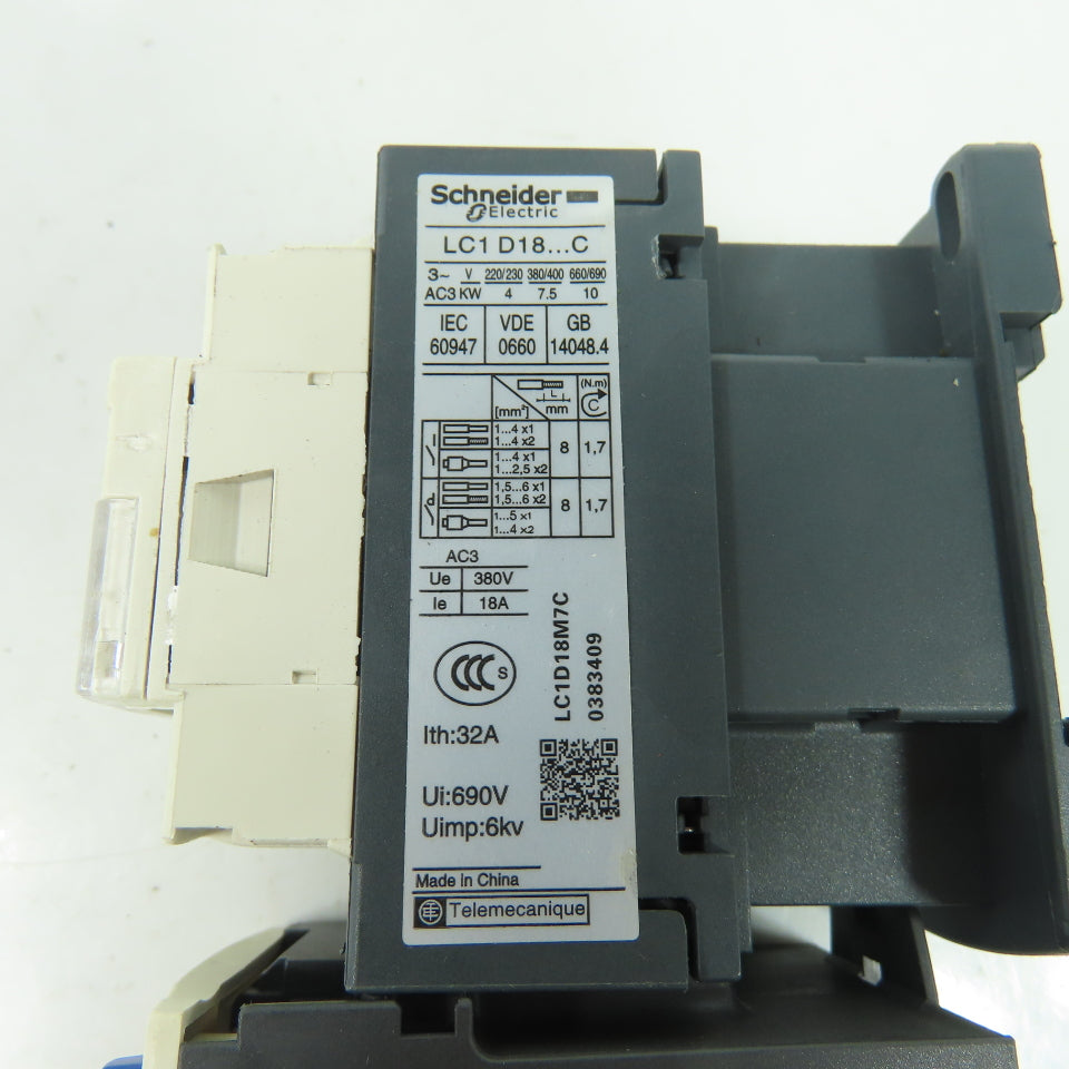 Schneider Electric LC1D18 600V Contactor 220VCoil W/LRD22C Overload Relay 24A