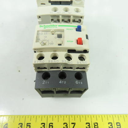 Schneider Electric LC1D18 600V Contactor 220VCoil W/LRD22C Overload Relay 24A