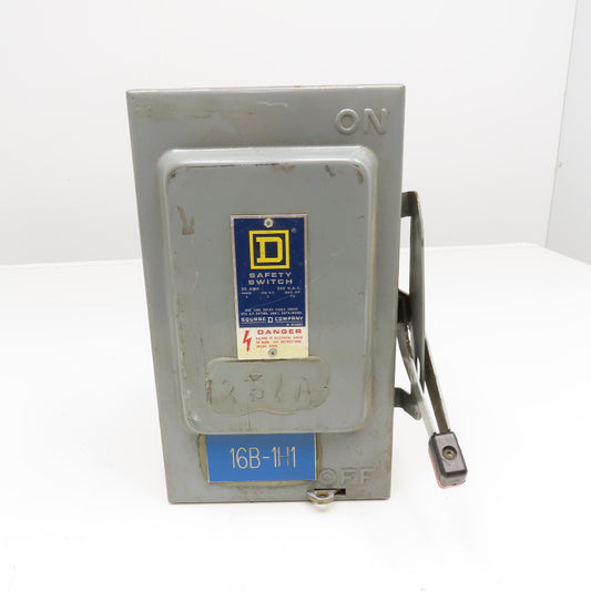 Square D H321N 30A 240V Fusible Safety Disconnect Switch 3Ph 7.5Hp