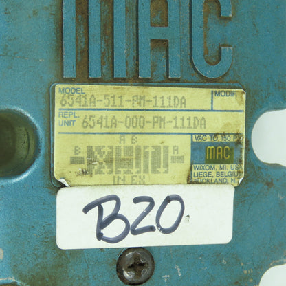 Mac 6541A-511-PM-111DA 6541A-000-PM-111DA Pneumatic Solenoid Valve 120VAC