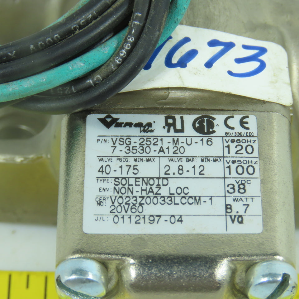 Versa VSG-2521-M-U-167-3530-A120 2/2 Position Pneumatic Solenoid Valve 120V