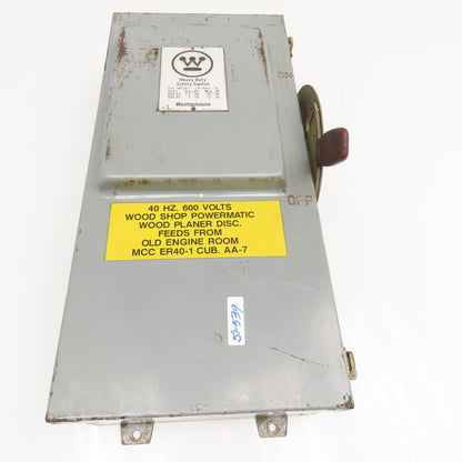 Westinghouse JHF361 30A 600VAC Fused Safety Disconnect Switch 20Hp Max
