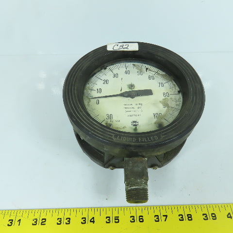 Solfrunt 30 IN Hg Vac To 100PSI Gauge Liquid Filled